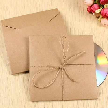

30pcs/lot 130*130mm Manual Kraft Paper CD Optical disc Paper Bag/DIY Multifunction DVD Card bag/envelope