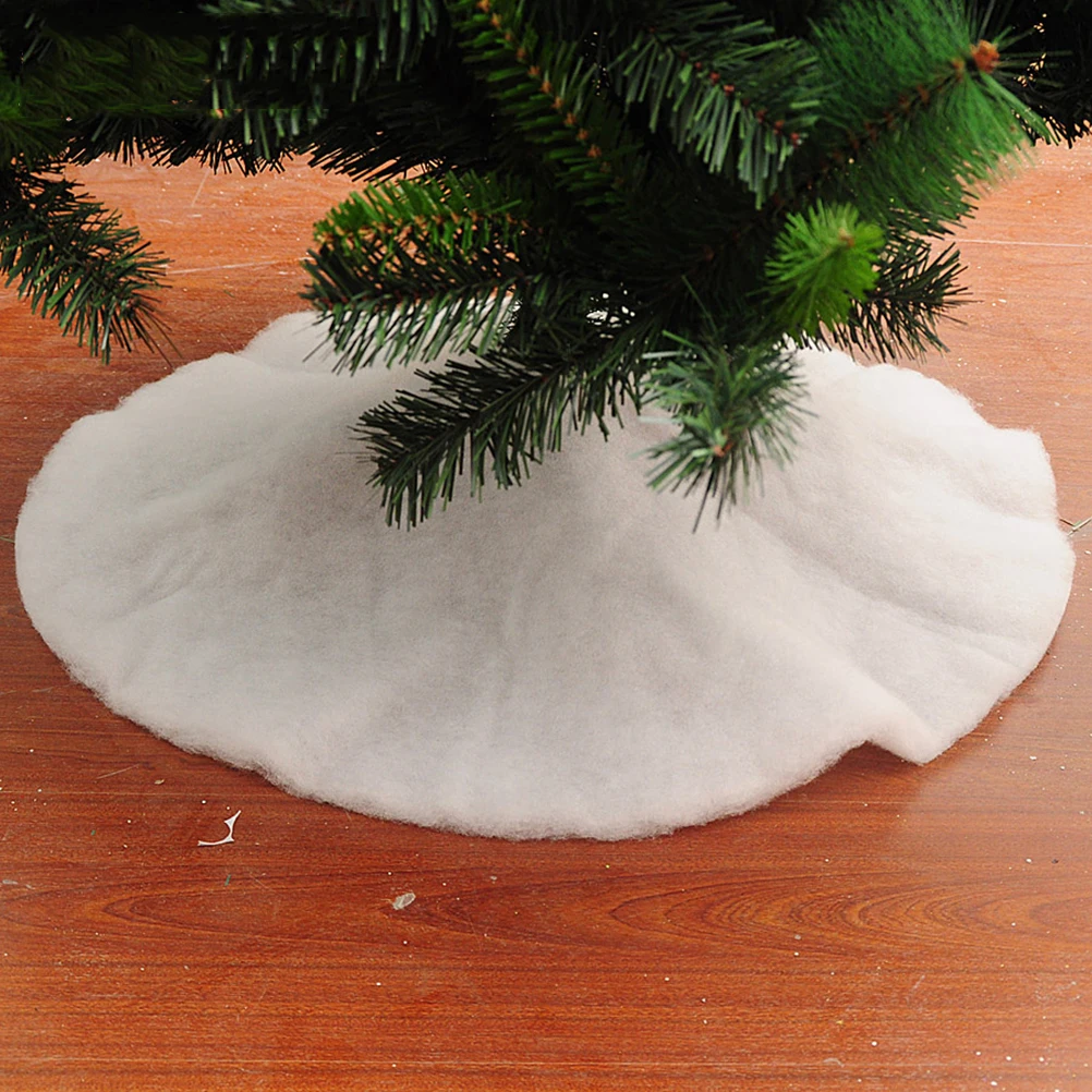 White Christmas Round Tree Skirt Luxury Soft Snow Holiday Tree