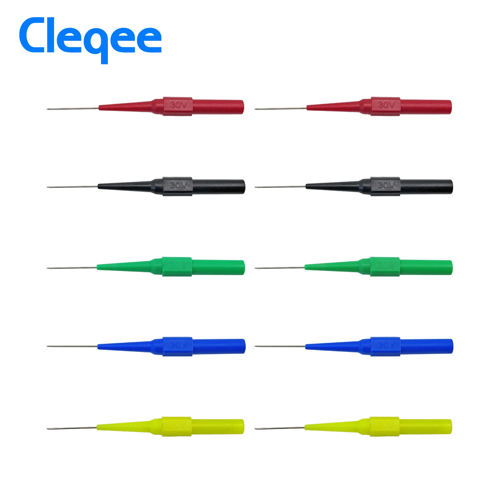 Cleqee P5007 10 шт. изоляция игла для прокалывания неразрушительный мультиметр Пробники красный/черный