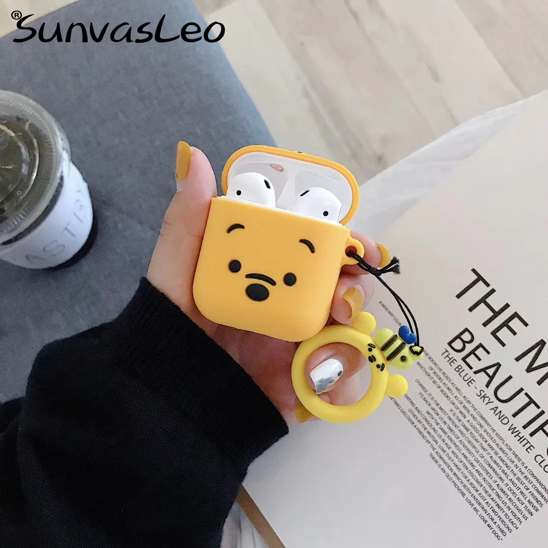 For Apple AirPods Silicone Charging Headphones Cases 3D Cartoon Wireless Bluetooth Earphone Case For Airpods Protective Cover - Цвет: 31