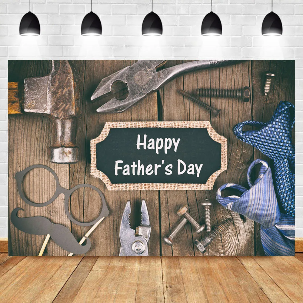 

NeoBack Father's Day Photography Background Tie Tool Wrench Photography Backdrops Gratitude Father Photo Background Photophone