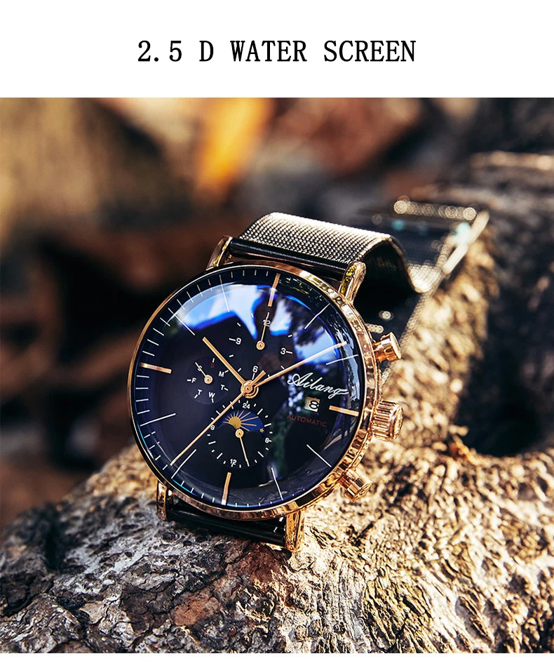 AILANG Топ роскошный модный бренд Мужские автоматические механические часы минималистичные мужские спортивные часы Reloj дизель простые мужские часы