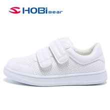 

HOBIBEAR 2018 Children Shoes For Girls Boys Sport Shoes Kids Sneakers Toddler Child Leather Breathable Casual Shoes White Black