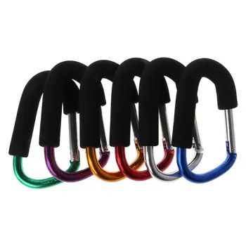 

1PC Baby Stroller Hanger Aluminum Alloy Bag Hook Hanging Outdoor Children Cart Shopping Colorful Foam Handle Climbing Hooks