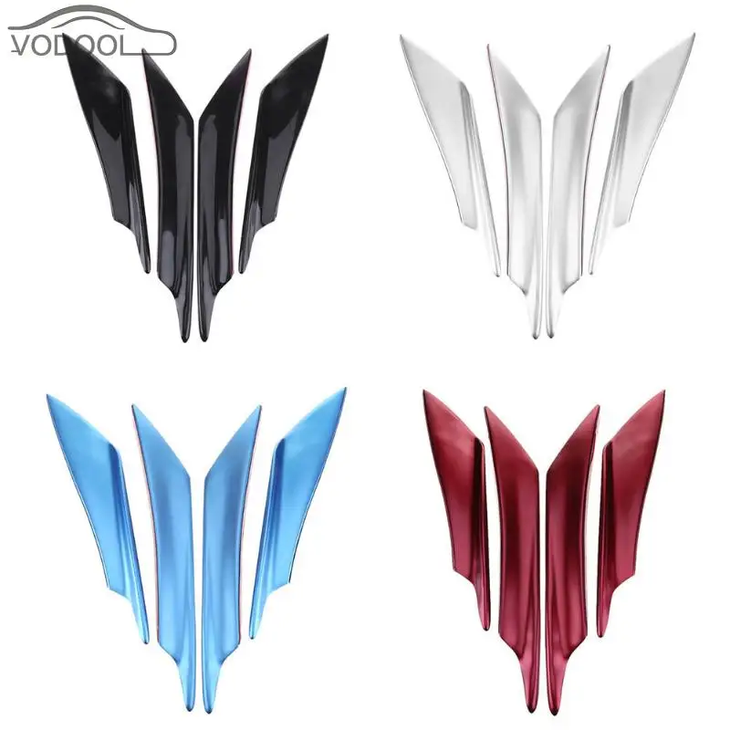 

4Pcs/set Universal Car Front Bumper Splitter Fins Body Spoiler Canards Trims for Automobiles Trunk Auto Decoration Accessoires
