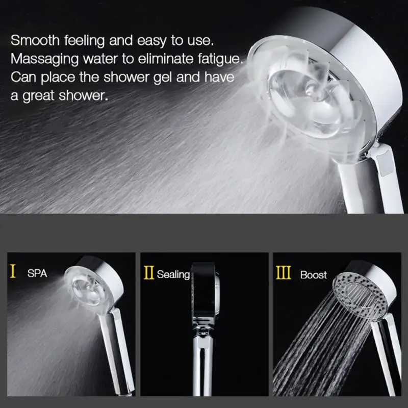 Двухсторонняя насадка для душа водосберегающая круглая ABS хром усилитель для ванны душ высокого давления ручной душ