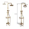 Antique Brass Wall Mounted Bathtub Shower Set Faucet Dual Handle with Commodity Shelf Long Spout Bathroom Shower Mixers Rainfall ► Photo 2/6