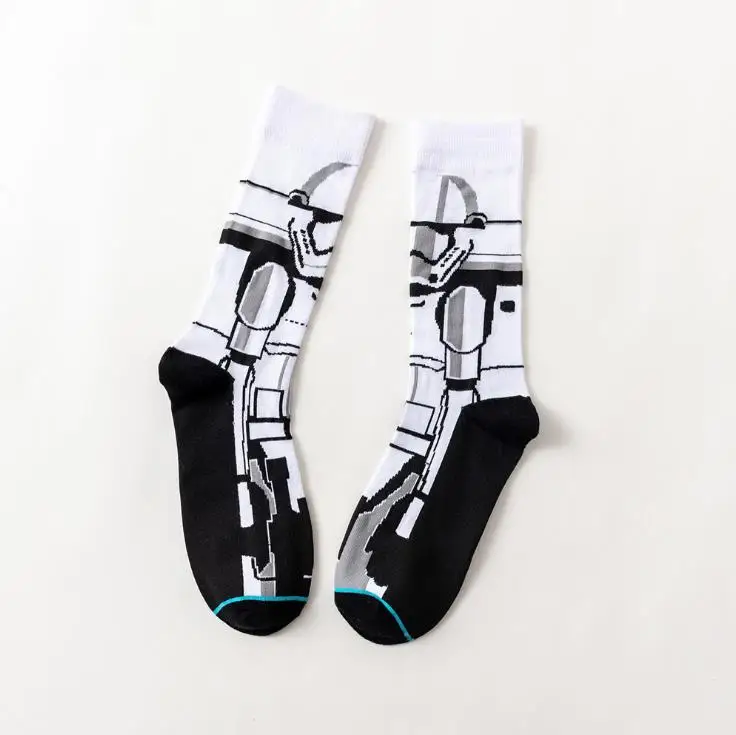 Fashion Star Wars Stockings Adult Men Women Jedi Knight Master Yoda Wookiee Cosplay Cotton Autumn Winter Funny Long Socks - Цвет: 03