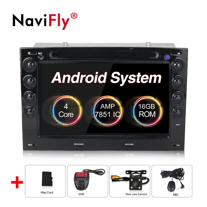 

NaviFly 7'' 1GB RAM 4core Android 8.1 Car DVD Radio Player for Megane 2 ii 2003-2010 with BT Wifi GPS RDS radio