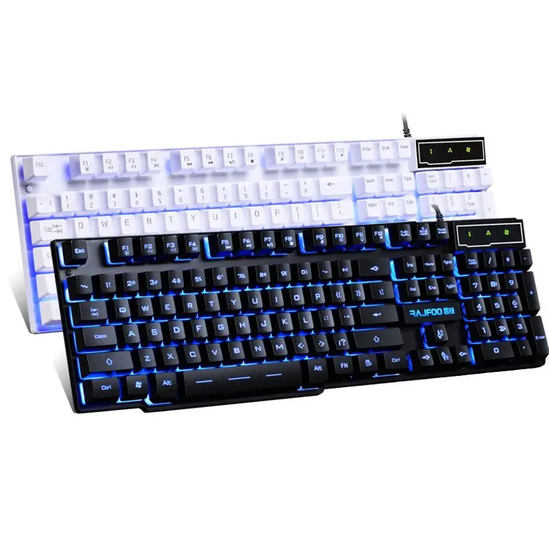 RAJFOO computer keyboard mechanical feel luminous neon