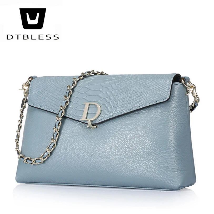 

DTBLESS 2018 Women Genuine Leather Shoulder Bag Quality Full grain Leather Bag Ladies Mini Shoulder Bags Girls Clutches B3507-1
