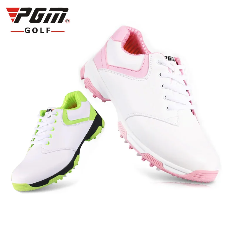 031741 Golf ladies shoes anti-skid spike nail breathable tank inside the waterproof ultra-white pink, white green