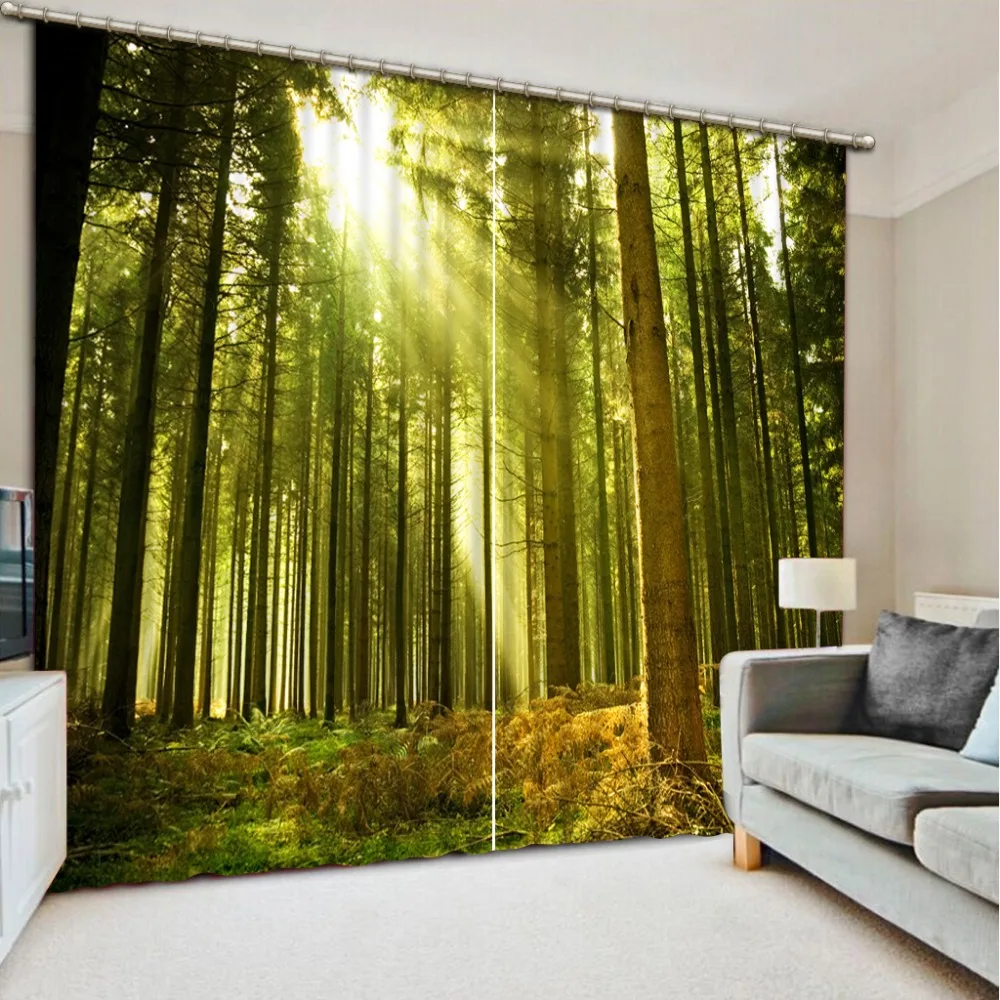 Spring scenery Curtain window room 3D Window Curtains For Bedding room