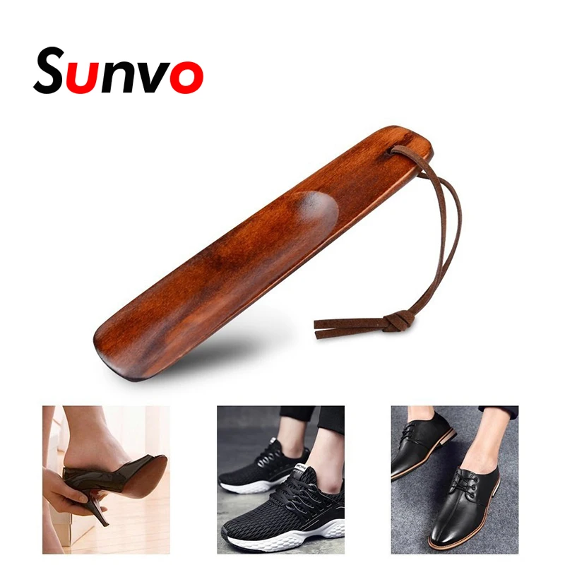 

Sunvo Birch Wood Shoe Horn Craft Wooden Short Handle Shoehorn Spoon Shape for Shoes Lifter Wear Easy Carry Insert Pads 15.5cm