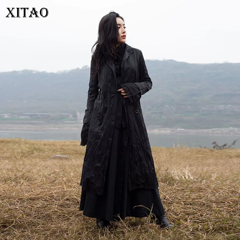 [XITAO] 2019 Весенняя Новая женская модная куртка с воротником стойкой длинным