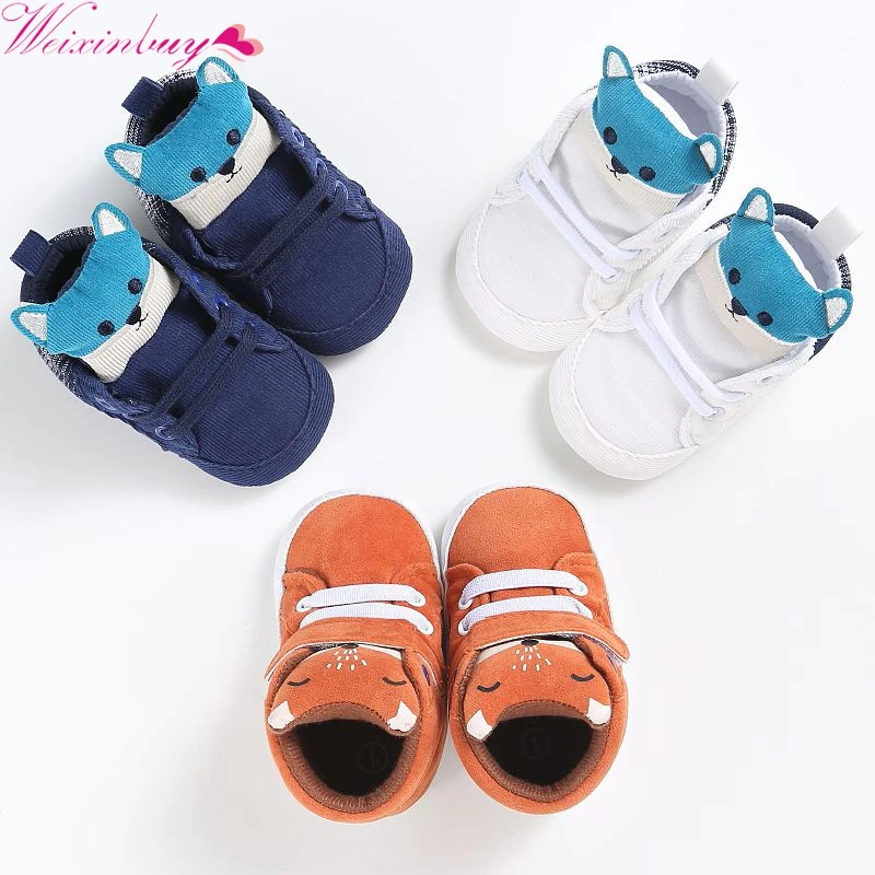 Zapatos Infantiles de invierno para bebé niño niña algodón zorro cabeza primer caminante zapatillas de lona antideslizantes suela suave calzado para niños Zapatos Infantiles de invierno para bebé niño niña algodón zorro cabeza primer caminante zapatillas de lona antideslizantes suela suave calzado para niños