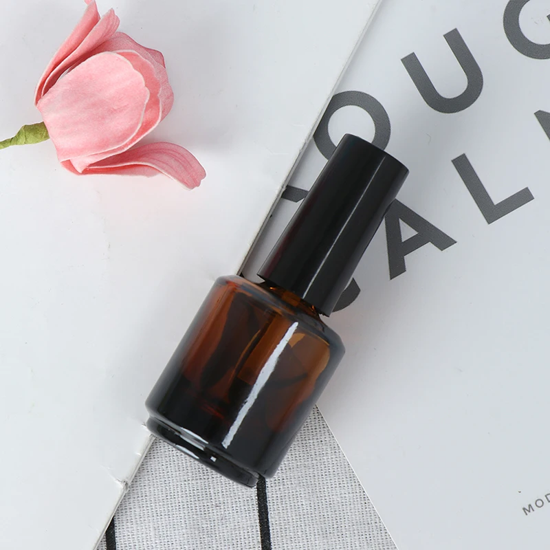 15ml Brown Glass Empty Nail Polish Bottle With A Lid Brush Nail Glass Bottles With Brush Empty Cosmetic Containers