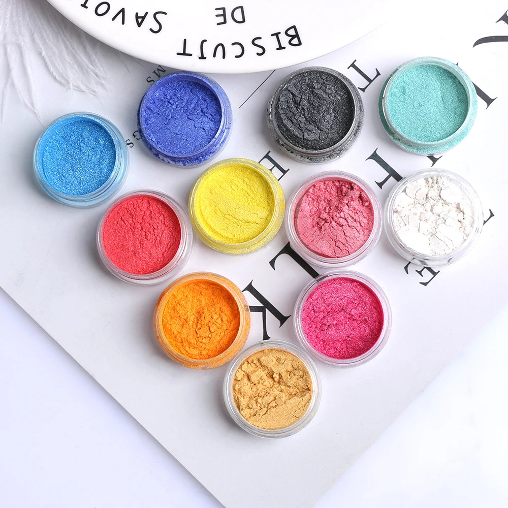 

2pcs/lot Soap Dye Shimmer Mica Powder Pigments For DIY Bath Bomb Soap Making Cosmetic Candle Making Eye shadow Resin Makeup Tool