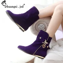 Shuangxi. jsd/ зимние роскошные дизайнерские женские ботинки; ботильоны на плоской подошве; Высококачественная теплая женская обувь размера плюс; botas mujer
