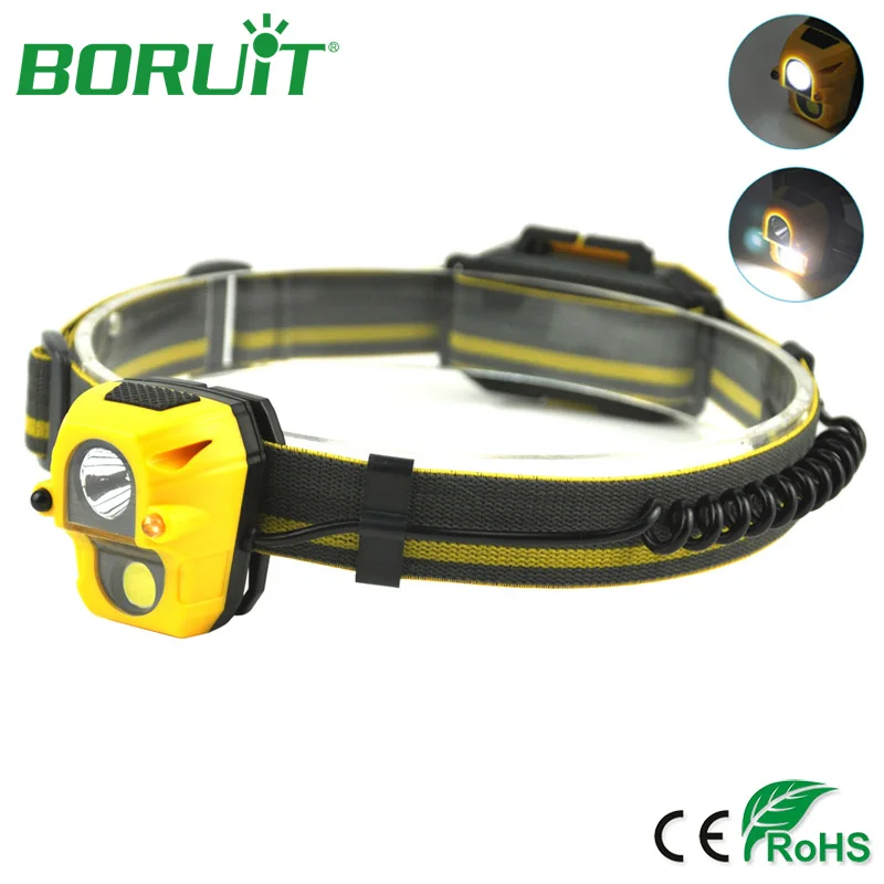 

BORUiT Mini XPE COB LED Headlamp Flashlight 3 Modes 300lm Sensor Headlights Portable Tactical Camping Head Torch Bicycle Lights