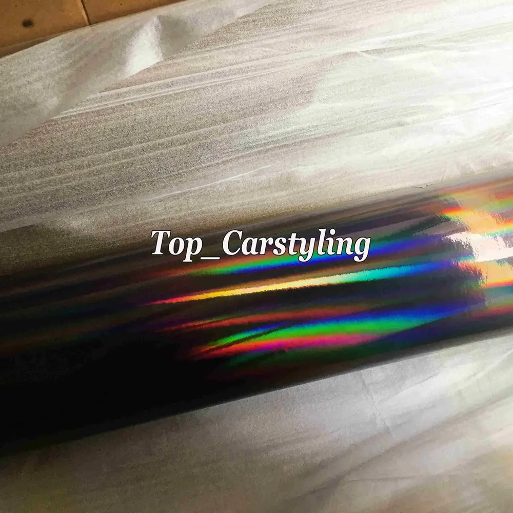 holographic chrome hologram black car wrap foil apa cast vinyl rainbow chameleon (1)