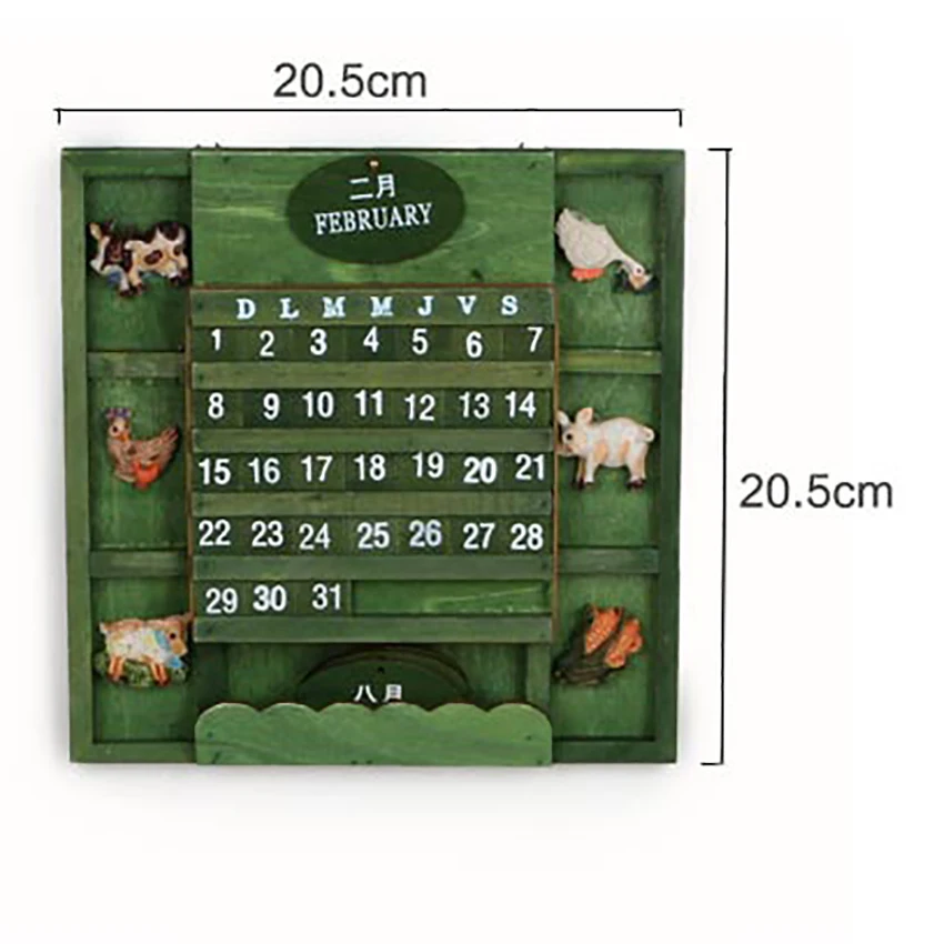 2021 Vintage Wooden Calendar Home Living Room/Office/Shop Decor ation Wall-mounted Perpetual Calendars Animals Forest Calendar home children adult professional magnetic double dart board dart board sport fitness equipment toy 2021