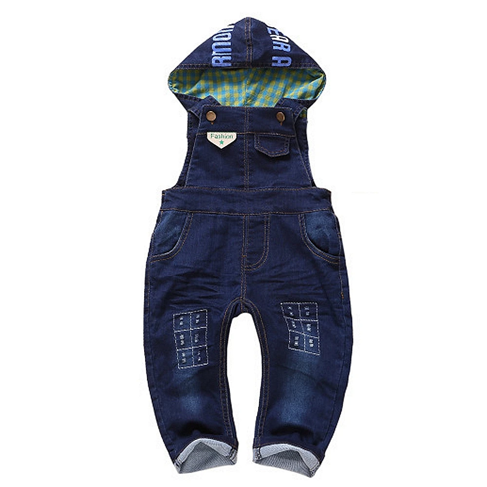 

1-4T Baby Rompers Baby Boys Girls Jeans Overalls Kids Long Pants Babe Hooded Jumpsuit Toddler Clothes High Quality Cotton