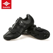 2018 Santic Cycling Shoes Men Breathable Mountain Bike Outdoor MTB Road Bicycle Lock Shoes Riding Sport Shoes Downhill for Men's boodun breathable mountain cycling shoes leisure sports outdoor mtb road bike bicycle lock riding shoes women