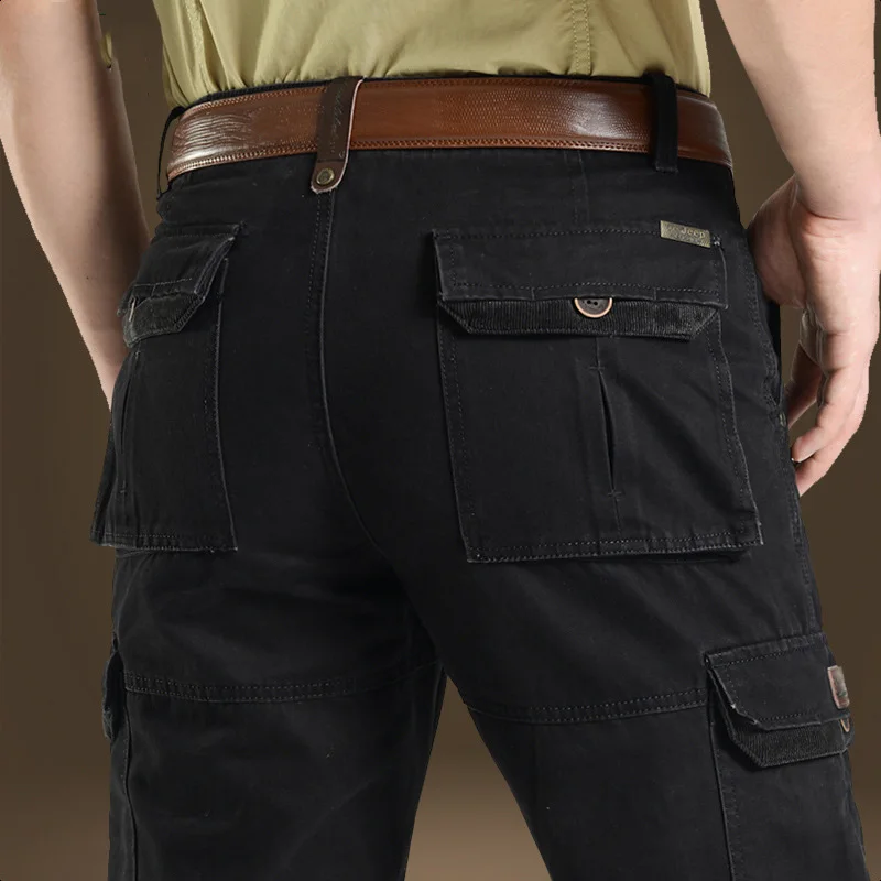Marca en yeson al aire libre Pantalones hombres Loose multi bolsillos senderismo camping Pantalones de camuflaje Pantalones cargo hombres trekking Pantalones tamaño grande 44