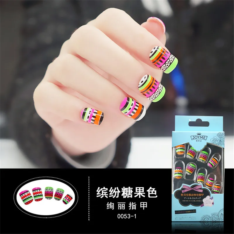 Press on False Nail Tips Full Cover Fake Nails ABS Manicure Art Women DIY | Красота и здоровье
