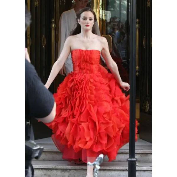 Red Dress Blair's Prom Dress Marchesa Dresses Aso Blair Waldorf Rare  Marchesa Strapless Red