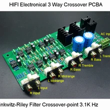 Hi-Fi электронный 3-х полосная кроссовер PCBA ClassA Мощность Linkwitz-Riley фильтр 6-канальный Кроссовер-точка 310 Гц/3,1 K HZ Частотный диапазон