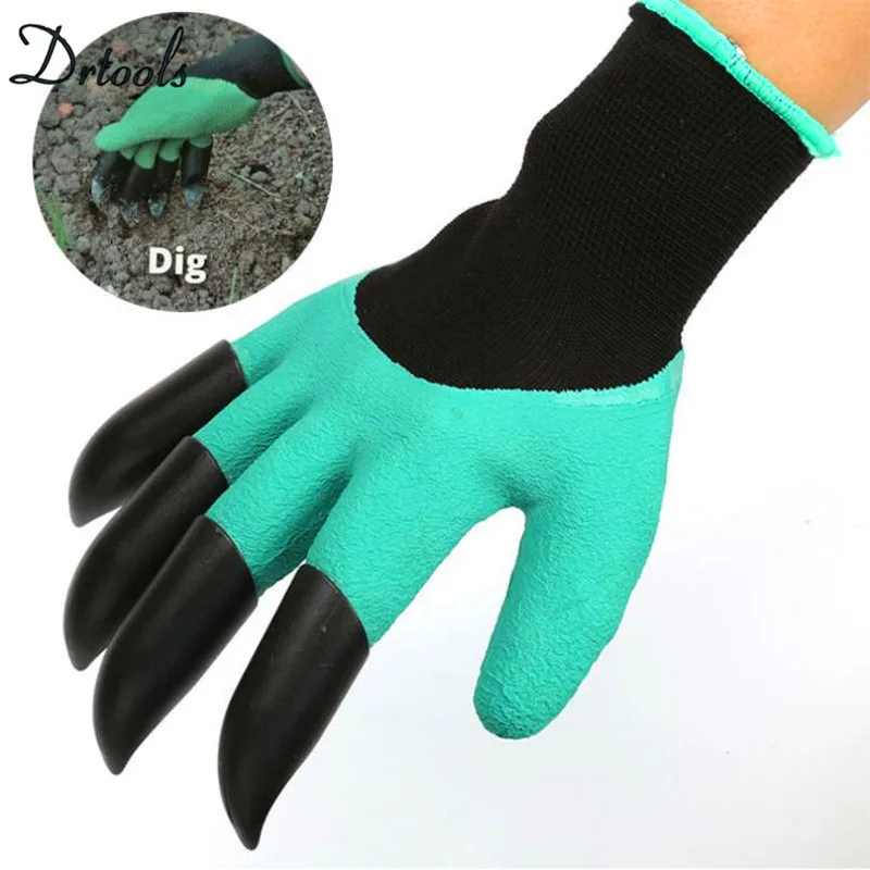 

2018 Garden Gloves with 4 ABS Plastic Claws for garden Digging Planting 1 pair Drop