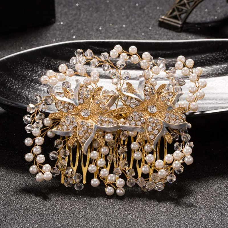 Buy Vintage Gold Hair Jewelry Simulated Pearl