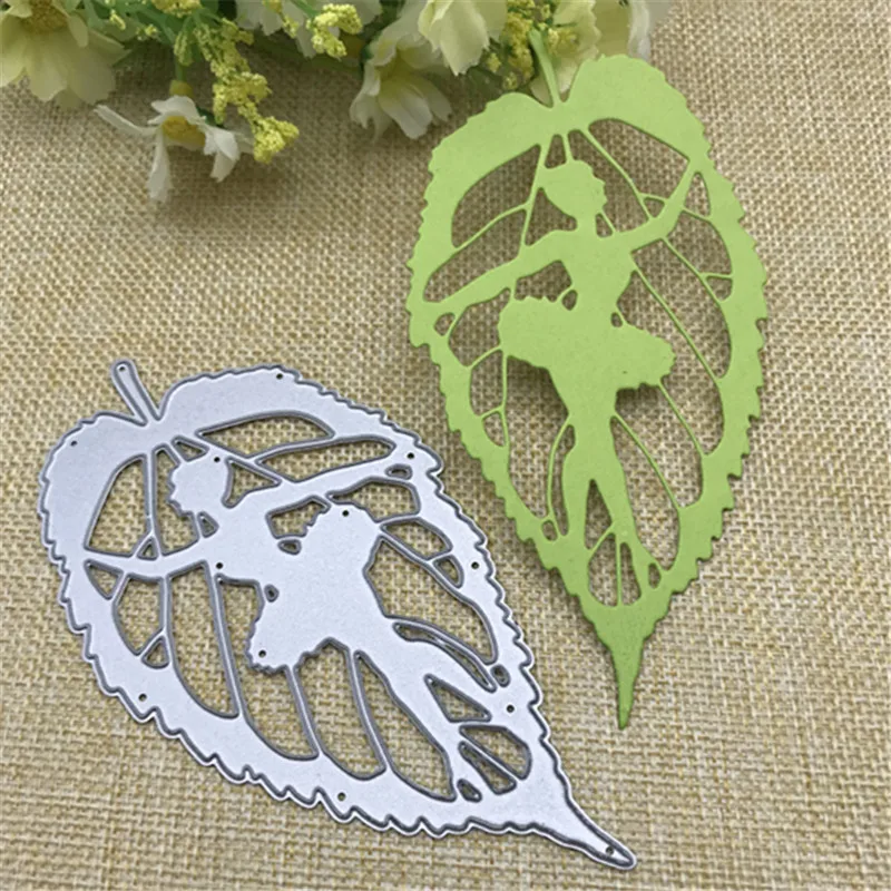 Fairies on Green Leaves Metal Cutting Dies Scrapbooking Nouveau