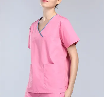 

Medical Scrubs Women 2017 New Small V Neck Short Sleeve Medical Scrub Uniforms Set Dental Hospital Clothes Doctor's Surgical