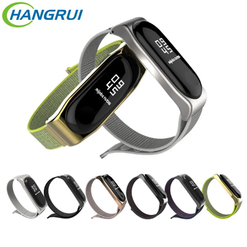 Hangrui Mi Band 3 Strap for mi band 3 bracelet nylon Wristband Smart Sport bracelet Accessories for Mi Band 3 wrist Band3 Strap