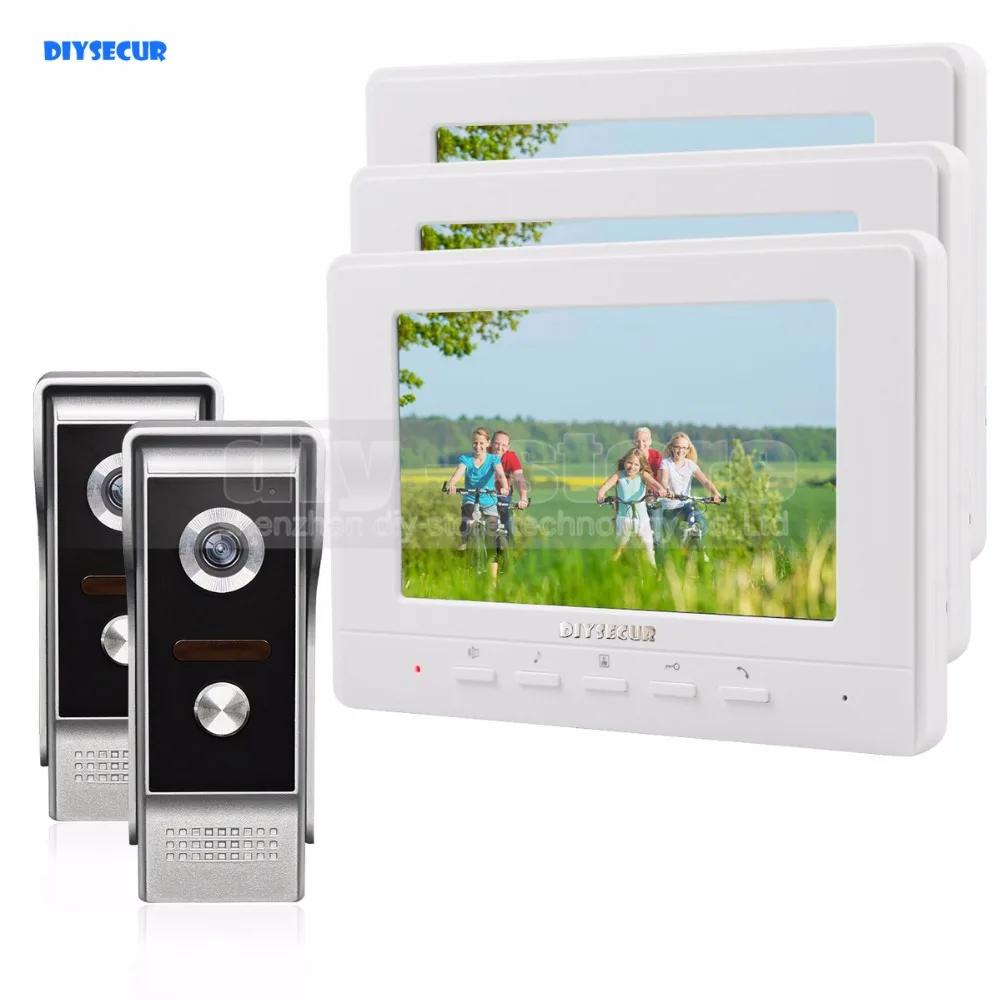 

DIYSECUR 7inch Video Intercom Video Door Phone 700TV Line IR Night Vision Outdoor Camera for Home / Office Security System 2V3