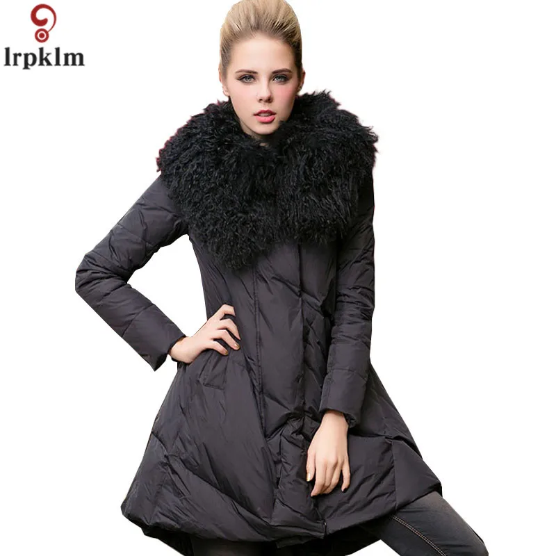 Women Winter Long Jacket Loose Plus Size 4XL Padded Parka Korean A Style Winter Coats Women Fur Collar Thick Cotton Jackets AS017 (8)