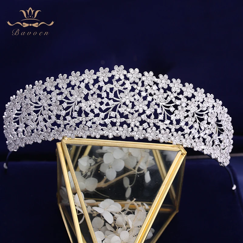 

Luxurious Full Zircon Tiara Bridal Hair Jewelry Wedding Hair Accessories Queen Wedding Crystal Crowns Tiaras High Quality