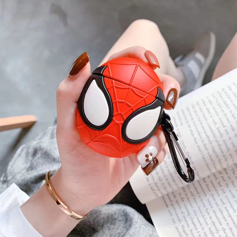 Милый крутой силиконовый чехол для наушников с 3D маской Человека-паука для Apple Airpods 1 2 Аксессуары милый чехол сумка коробка