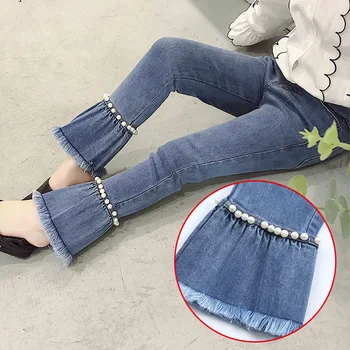 2018 Big Girl Jeans Denim Pants Children Jeans Teenager Boot Cut Trousers Clothes for Girls 12 Years Vetement Enfant Fille 4-13Y 2
