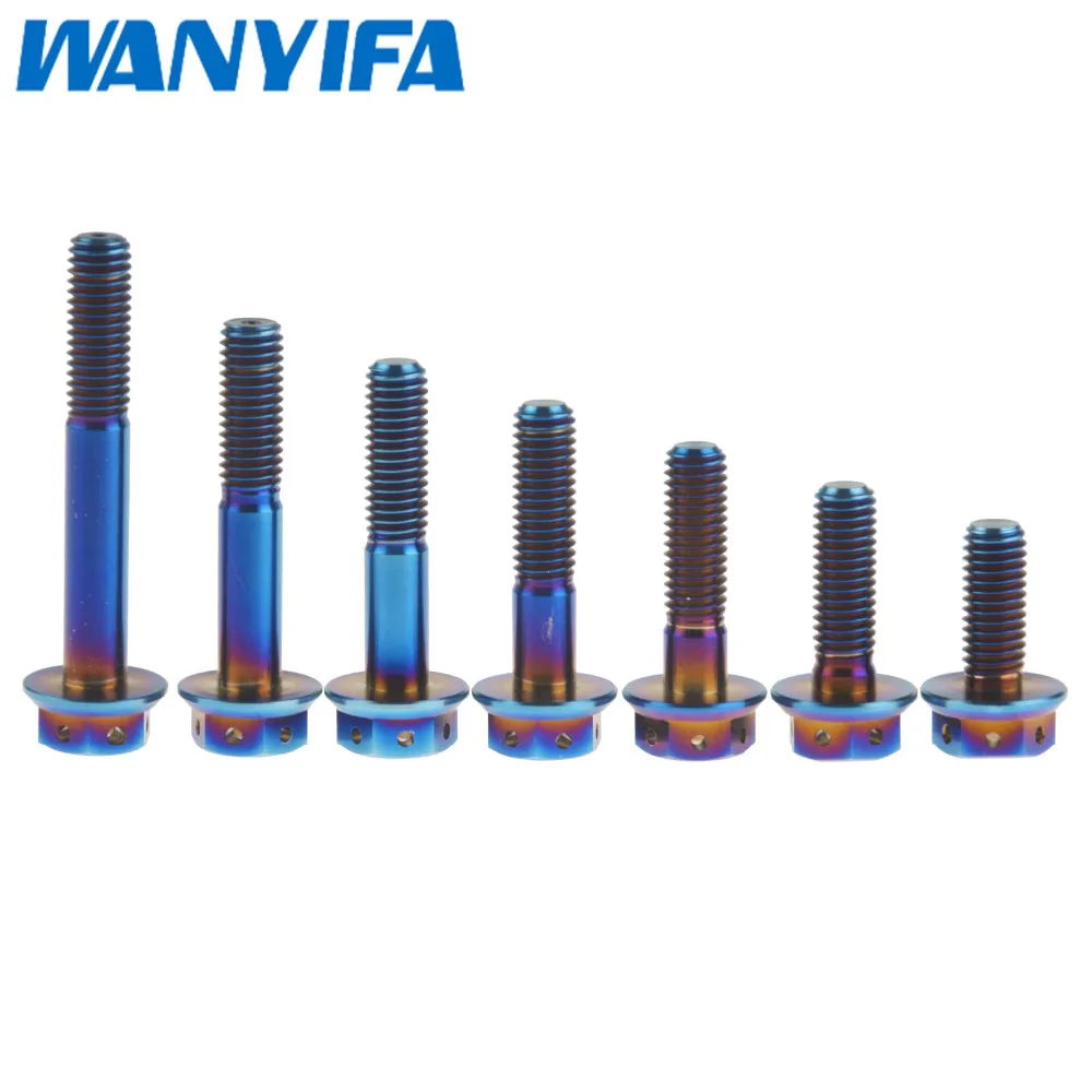 Wanyifa Титан m10 x 20 25 30 35 40 45 55 мм hex С Шестигранной Головкой Фланец Болт для Honda Suzuki yamaha