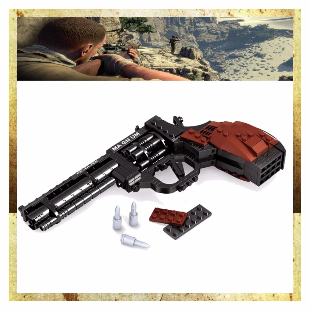 

300pcs Building Blocks Assembled Military Series Super Large Pistol Revolver Educational Toys 22511