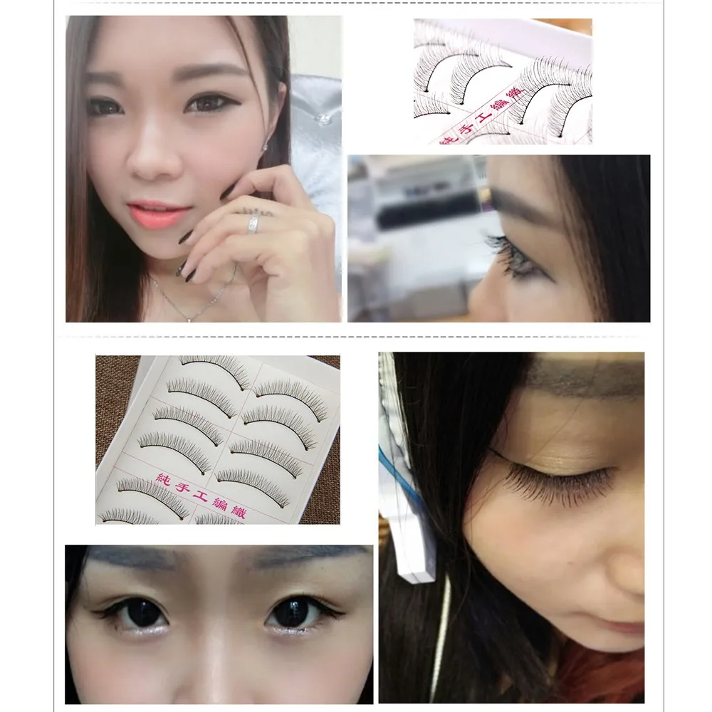 10PairLot Handmade Thick Long False Eyelashes Mink Eyelash Natural Lashes Voluminous Makeup maquiagem With Retail Pack (4)