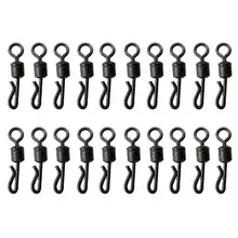 20pcs/set Q-shaped Rolling Fast Change Swivels Measurement Four Snap Connectors Carp Fishing Terminal Deal with for Carp Fishing Equipment