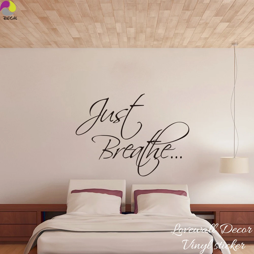 Buy Just Breathe Quote Wall Sticker Bedroom Bathroom
