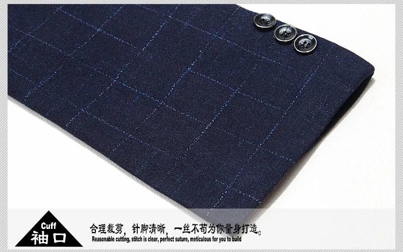 WAEOLSA Elegance Men Blazers Navy Blue Wine Red Suit Jackets Man Plaid Blazer Masculino Slim Fit Suit Coat Male Uniform Office (13)