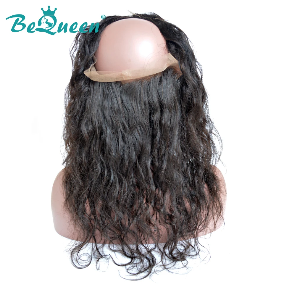 Bequeen волна воды 360 Кружева Фронтальные предварительно сорванные 100% перуанские человеческие волосы натуральный волос с волосами младенца