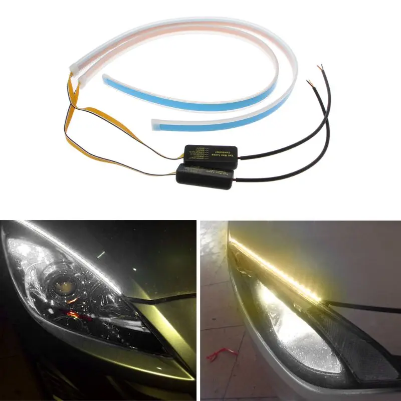 

Waterproof Daytime Running Lights Car LED Headlight Ultra-thin Flexible Turn Signal DRL 45cm/60cm Automobiles Signal Lamp